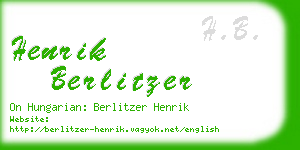 henrik berlitzer business card